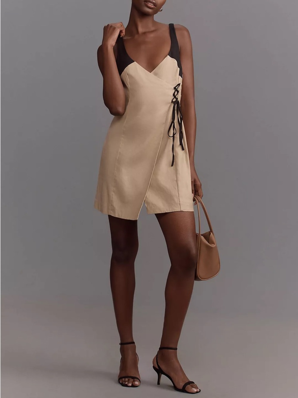 NEW Anthropologie linen mini wrap dress
